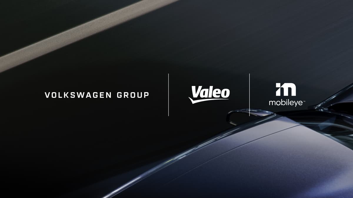 Brands Volkswagen Group and Valeo's collaboration announcement with Mobileye from their press release
