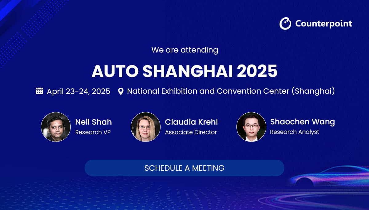 Counterpoint’s Neil Shah, Claudia Krehl, and Shaochen Wang is attending Auto Shanghai 2025.