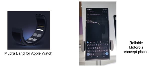 Mudra band apple watch & Rollable motorola concept phone