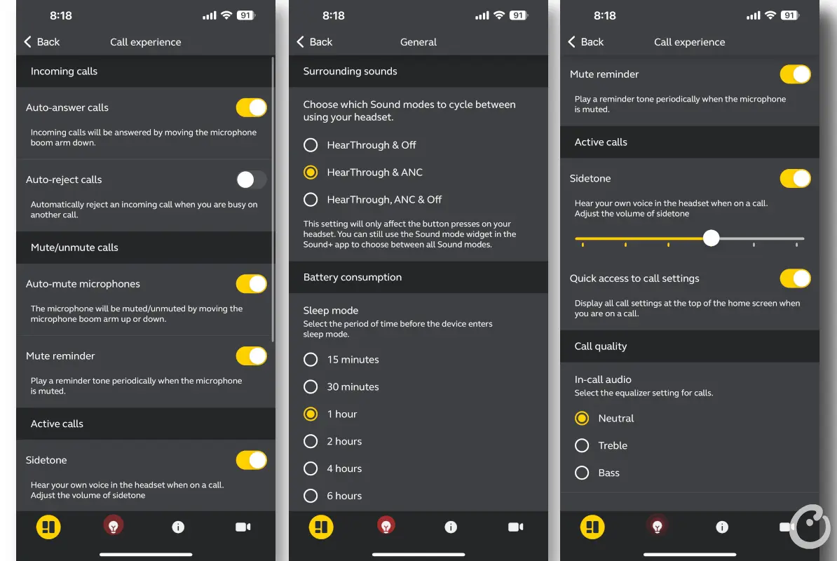 counterpoint jabra evolve2 65 flex call settings