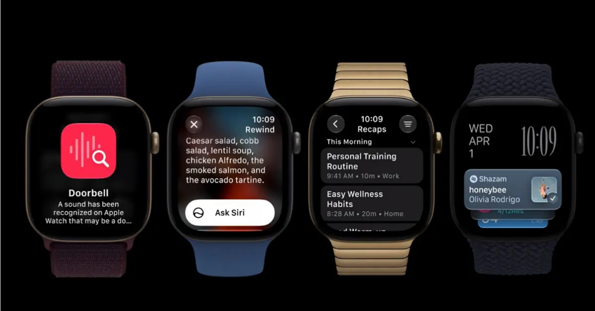 Apple September Event screenshot of Apple Watches