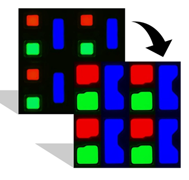 Increased Aperture Ratio from Photolithographic Patterning
