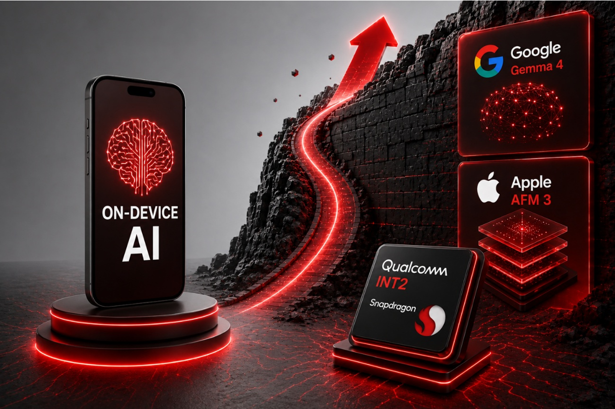 AI generated image of smartphone and smartphone chips from Apple Qualcomm and Google.